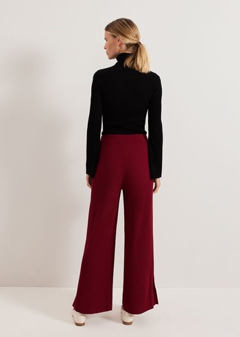 Phase Eight Lori Ribbed Trousers Burgundy USA | 4508917-WF